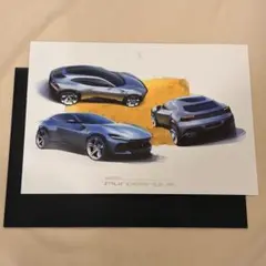 フェラーリ Ferrari Prosangue イラストスケッチ ポスターのサムネイル