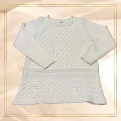 アイボリー ケーブルニット セーター 長袖