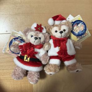 ダッフィー　ジェリーメイ　クリスマス　ぬいぐるみバッジ　ディズニーシー 2010