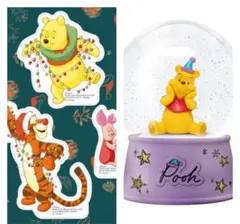 1番くじ　オーナメント　ファミマ　クリスマス　スノードーム　プー　ステッカー