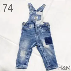 H&M ベビーパンツ ベビーサロペット ベビーオーバーオール 70 デニム