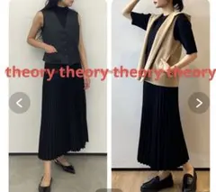 美品 Theory セオリー22SS ウォッシャブル ロングワンピース ネイビー