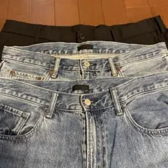 ユニクロ　ジーンズ2点➕黒パンツ　XL