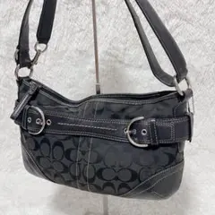 【美品】COACH コーチ ショルダーバッグ ソーホー ホーボー ブラック