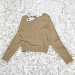 ミーア　長袖ニット　ベージュ黄土色　未使用タグ付き訳あり　可愛い　シンプル