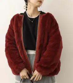 ダイヤキルト×ボア　リバーシブルジャケット