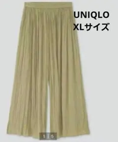【UNIQLO】 ワッシャーサテン スカートパンツ XL オリーブグリーンカラー