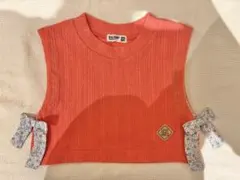 RAG MART サーモンピンクリブ編み ベスト 95