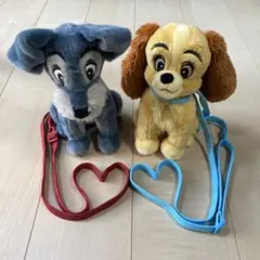わんわん物語 トランプ&レディ ぬいぐるみショルダーバッグ2個セット ディズニー
