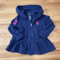 Ralph Lauren フリル付きフードパーカー 24M 90cm ネイビー
