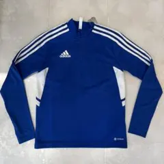 adidas アディダス　AEROREADY ハーフジップ　青 長袖ジャージ
