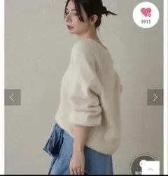 LOUNGEDRESS FURカシミヤニット ホワイトラウンジドレス29800円