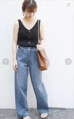 SLOBEIENAledenimライトブルーセミバギーデニムワイドデニム36美品