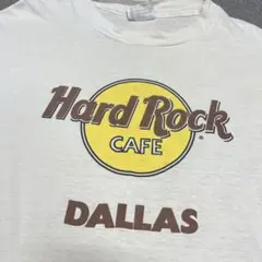 418 90sUSA製ハードロックカフェダラスロゴXL白ヴィンテージシングル
