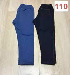 【美品】ユニクロ　リラックスフィット　レギンス　デニムライク　10分丈