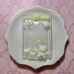 トレカケースB8 デザイン② クマ イエロー 黄色 ホワイト 白 Y2K