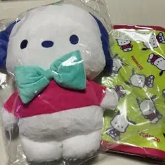 산리오 キャラクター大賞 当たり 쿠지 クッション ハンドタオル ポチャッコ