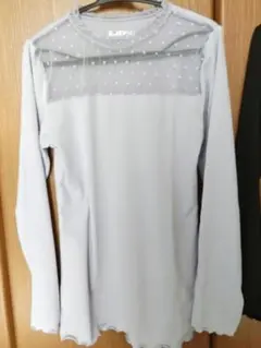 S.JENNI ドット柄メッシュ長袖Tシャツ パープル