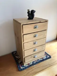 杉の５段小引き出し　古道具　ジャパンヴィンテージ レトロ　昭和