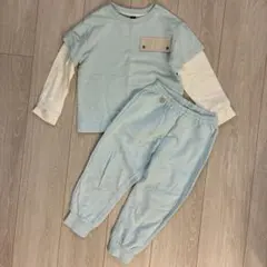モイモルン　セットアップ　120 優しいライトブルー　水色　トップス　パンツ