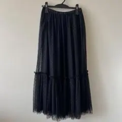 ジャーナルスタンダードrelume ドット柄 フレアスカート 黒