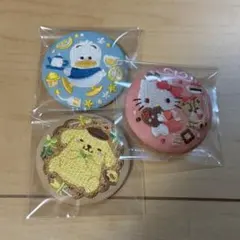 サンリオ　 刺繍缶バッジ　ハローキティ　ポムポムプリン ペックル