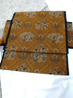 エスニック柄✕黒地　二部式作り帯　ハンドメイド