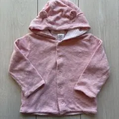 babyGAPフリース ピンク くま耳フード付きアウター 6-12m 70cm