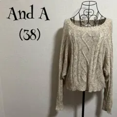 And A/アンドエー（38）ニット/ベージュ/長袖/ケーブル編みのサムネイル