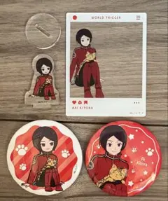 ワールドトリガー アクリルカード　アクリルぷちスタンド　缶バッジ　猫ver.