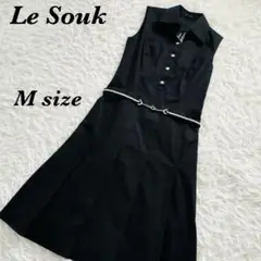 Le souk ルスーク　ノースリーブ　ワンピース　ベルト付き　黒　 Mサイズ