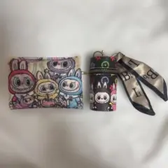 カラフルキャラクター ポーチとキーチェーンセット