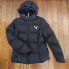 PUMA フード付きダウンジャケット 黒　フェザー
