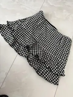 千鳥格子 フリルスカート
