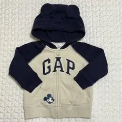 GAP 80cm ミッキー　耳付きフード　パーカー　ギャップ　ベビー　ディズニー