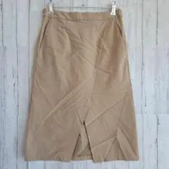 センスオブプレイス タイトスカート ベージュ 前スリット ひざ丈 きれいめ 春