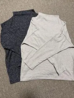 UNIQLO 長袖トップス 2枚セット S グレー ベージュ