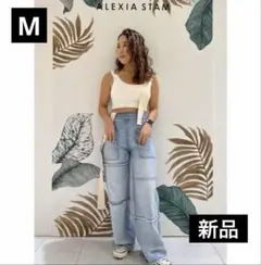 ALEXIASTAM デニムパンツ Mサイズ アリシアスタン サロペットジーンズ