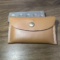 一点物 ブラウンカードケース スナップボタン式