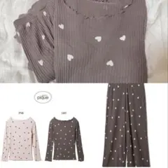 gelato pique ハート柄 リブ ルームウェア セットのサムネイル