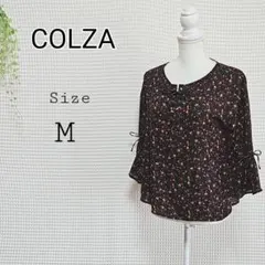 COLZA コルザ 花柄 七分袖 キーネック ブラウス M