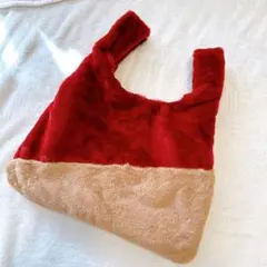 【新品未使用】フェイクファーバッグ　ショルダーバッグ　トートバッグ　赤