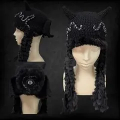 rurumu: usa-mimi knit cap(black) - メルカリ