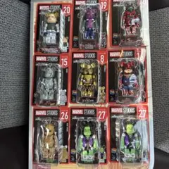 ハッピーくじ　ベアブリック　MARVEL BE@RBRICK 9点