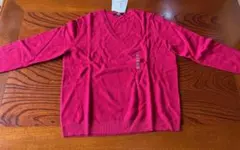 新品未使用ユニクロ　カシミヤ　Vネックセーター　3XL ピンク