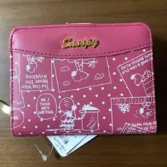 PEANUTS スヌーピー プリントブローチ ラウンドファスナー 札入有り