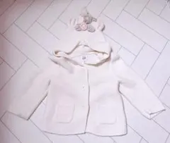 匿名配送 babyGAP ユニコーン カーディガン 70 白 ホワイト パーカー