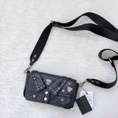 アナスイ マイクロショルダーバッグ スマホショルダー ブラック 個性的 合革