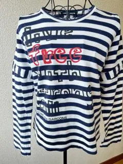 ※お値下げ COMME des GARCONS ボーダーロンT 紺×白 M