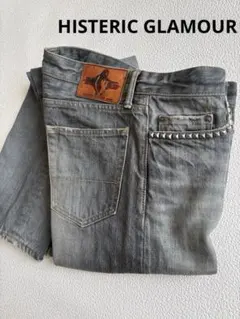 ヒステリックグラマー スタッズ デニム 30ガールプリント レザーパッチ 日本製